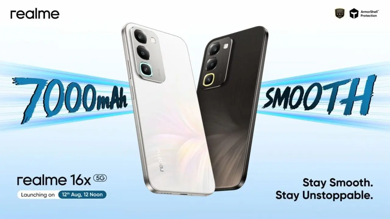 Realme 16x 5G Meluncur 12 Agustus di India, Bawa Baterai 7.000mAh dan Layar 144Hz